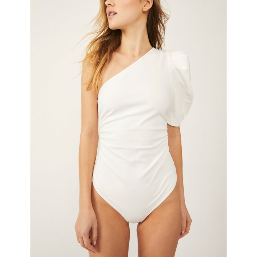 🎉LAST CHANCE🎉 FREE PEOPLE Somethin Bout You Solid Bodysuit / Ivory - Picture 2 of 10